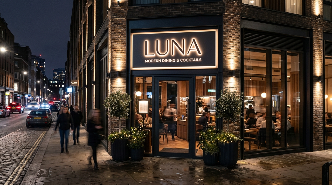 Kaseton LED — Restauracja w Warszawie